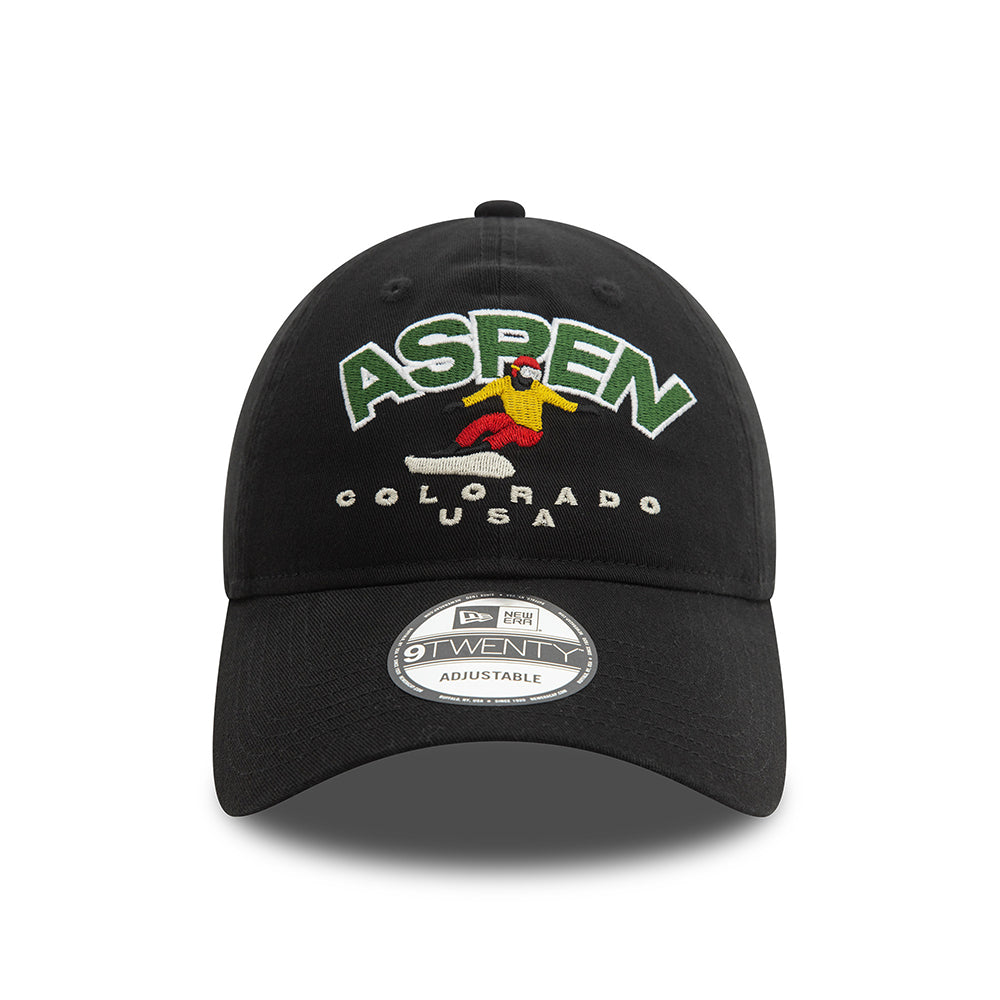 New Era 9TWENTY Aspen Baseball Cap - Washed Ski - Black