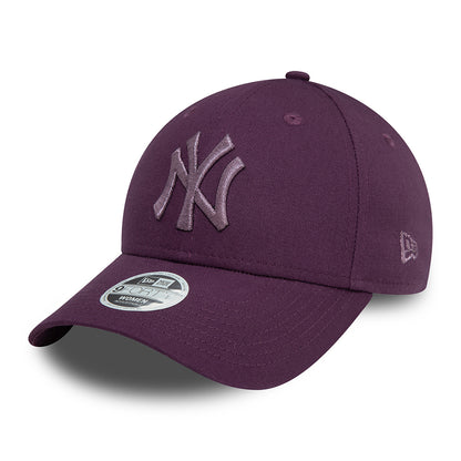 New Era Womens 9FORTY New York Yankees Baseball Cap - MLB Metallic - Damson