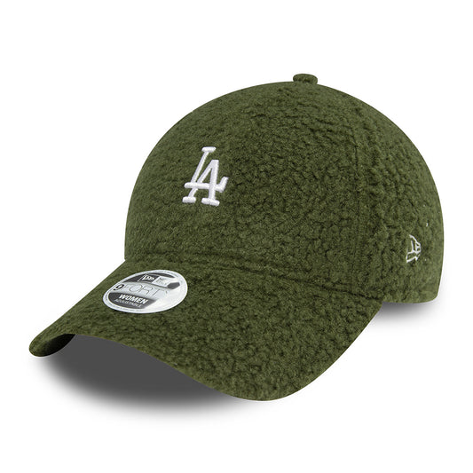 New Era Womens 9FORTY L.A. Dodgers Baseball Cap - MLB Borg - Olive-White