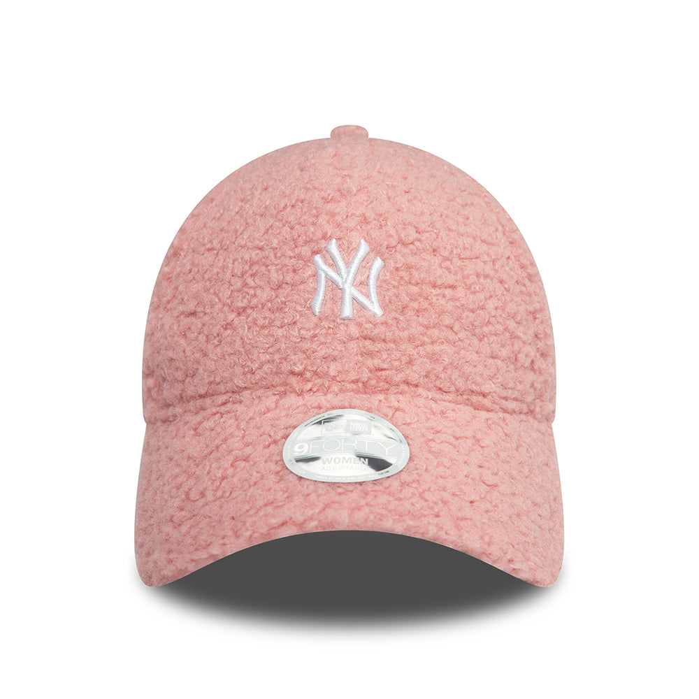 New Era Womens 9FORTY New York Yankees Baseball Cap - MLB Borg - Blush-White