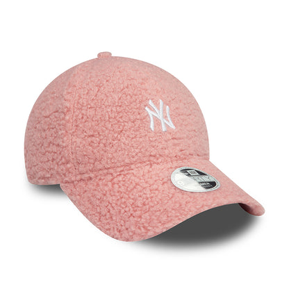 New Era Womens 9FORTY New York Yankees Baseball Cap - MLB Borg - Blush-White