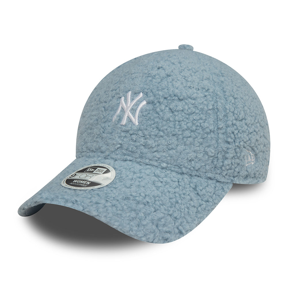 New Era Womens 9FORTY New York Yankees Baseball Cap - MLB Borg - Light Blue-White