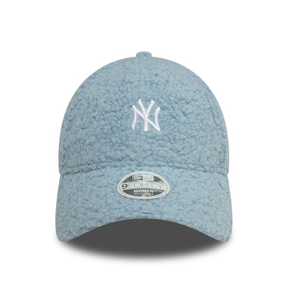 New Era Womens 9FORTY New York Yankees Baseball Cap - MLB Borg - Light Blue-White