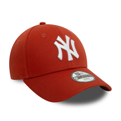 New Era Kids 9FORTY New York Yankees Baseball Cap - MLB League Essential - Rust-White