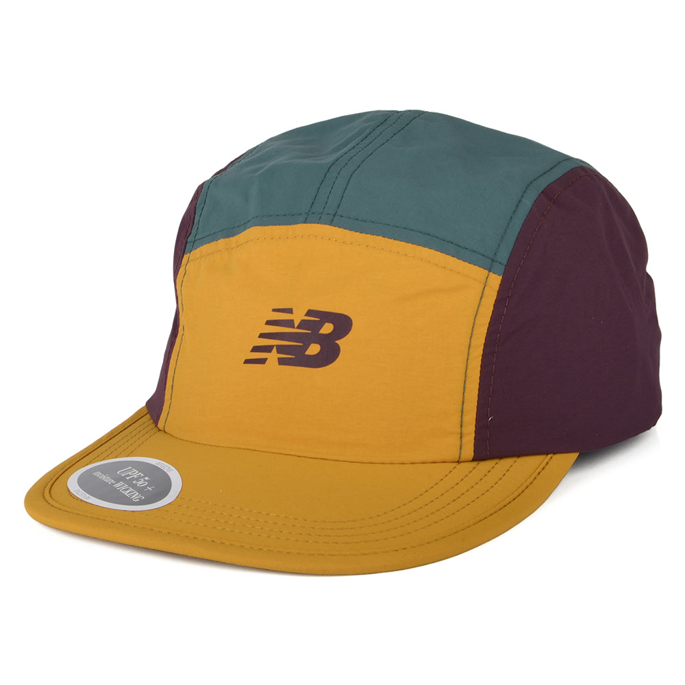 New Balance Hats Everyday Recycled 5 Panel Cap - Mustard-Spruce-Plum