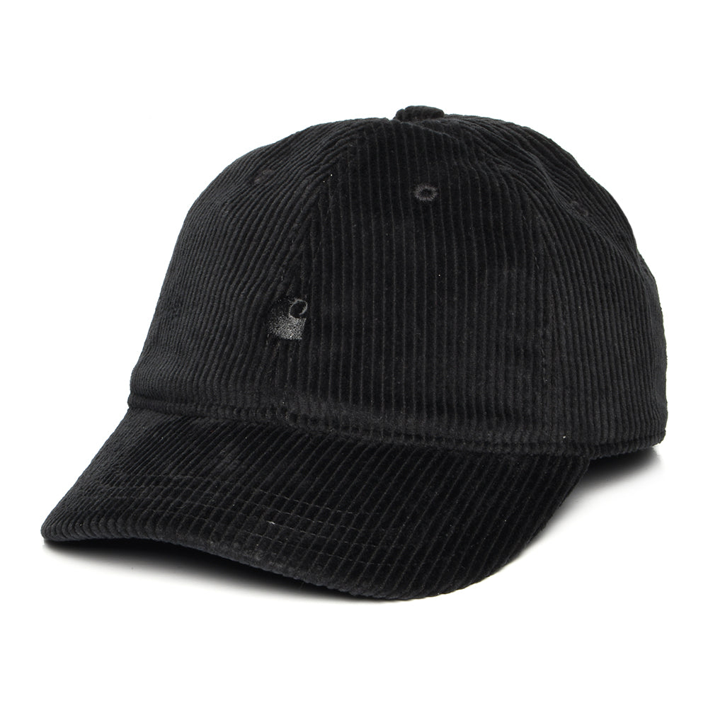 Carhartt WIP Hats Harlem Wide Wale Corduroy Baseball Cap - Black On Black