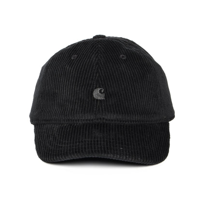 Carhartt WIP Hats Harlem Wide Wale Corduroy Baseball Cap - Black On Black