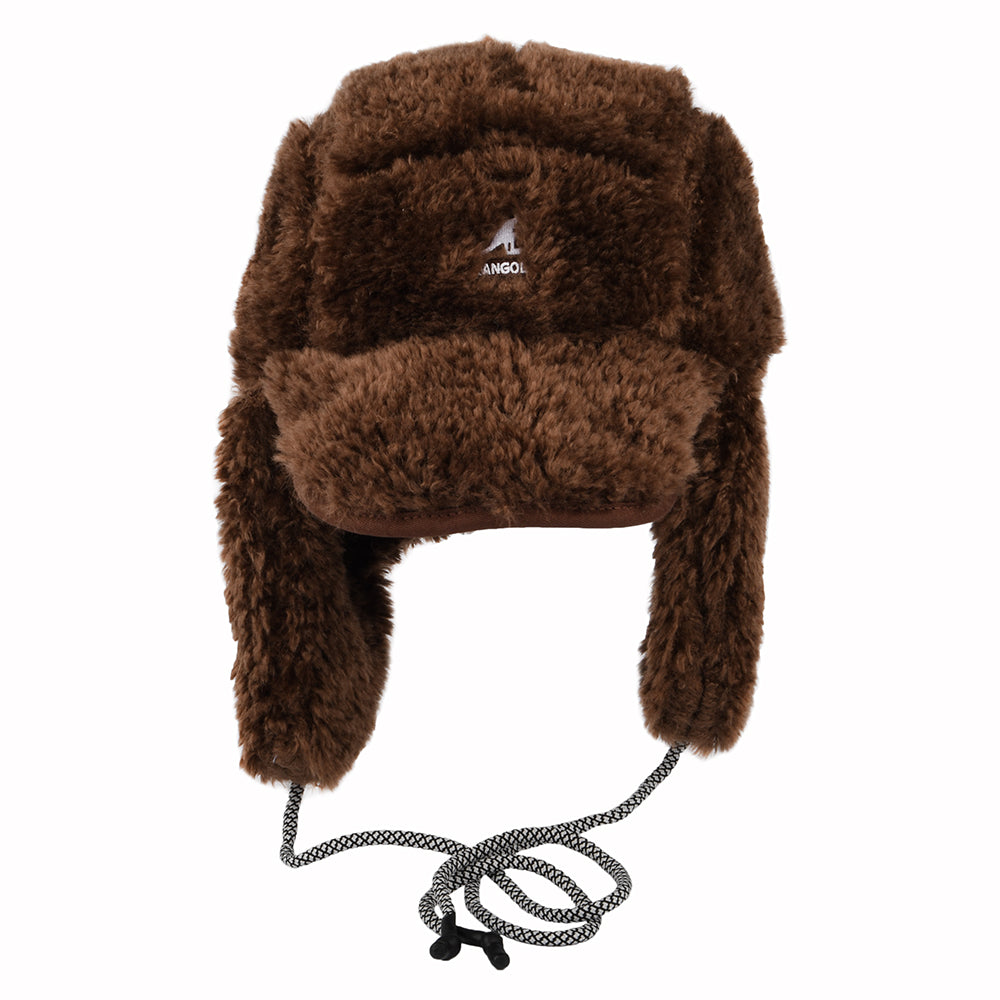 Kangol Faux Shearling Utility Flap Cap - Brown