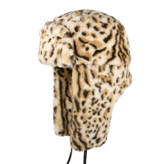 Kangol Faux Fur Trapper Hat - Snow Leopard