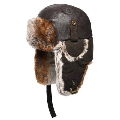 Dorfman Pacific Hats Faux Leather Trapper Hat - Brown