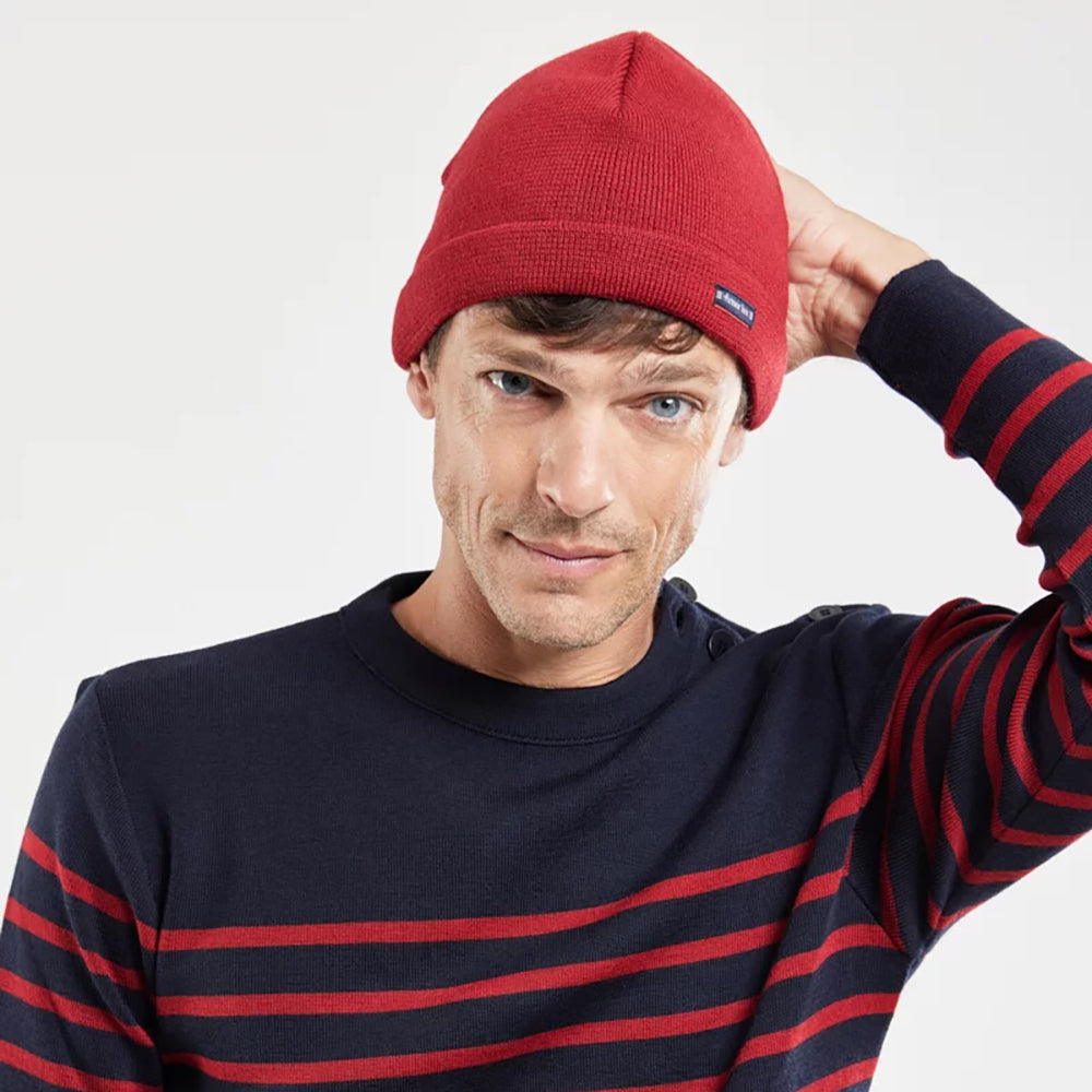 Armor Lux Lannion Pure Wool Beanie Hat - Red