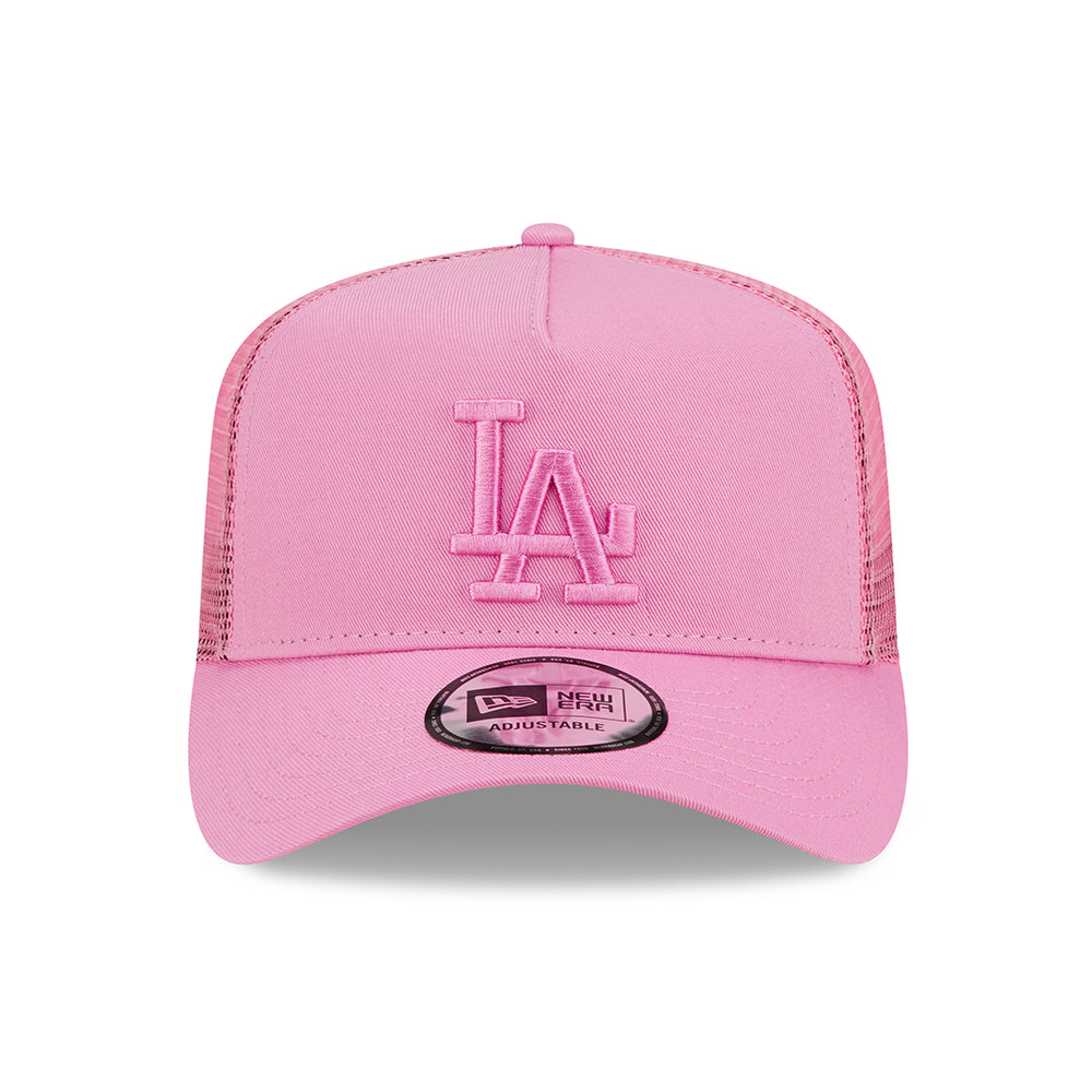 New Era Kids L.A. Dodgers A-Frame Trucker Cap - MLB Tonal Mesh - Pink