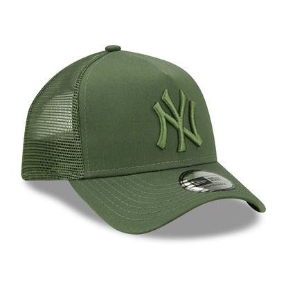 New Era Kids New York Yankees A-Frame Trucker Cap - MLB Tonal Mesh - Olive