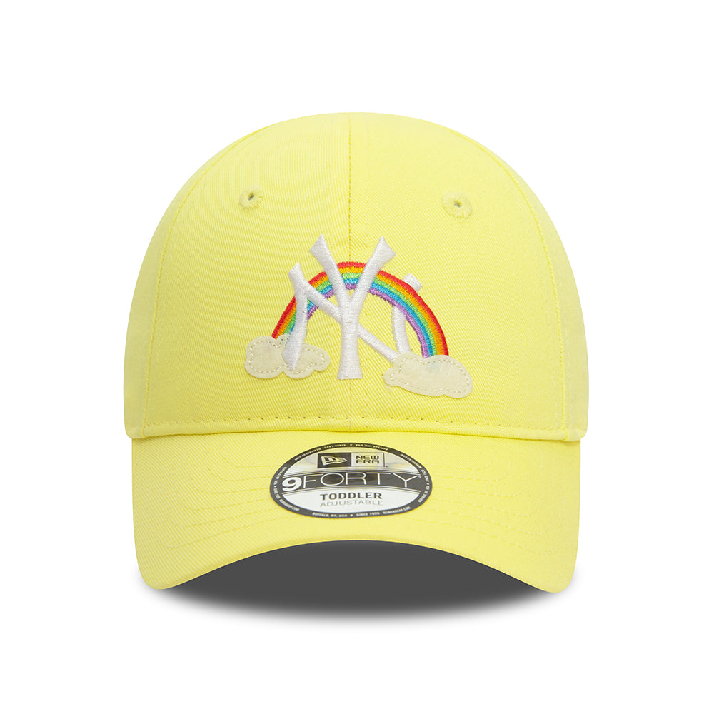 New Era Kids 9FORTY New York Yankees Baseball Cap - MLB Icon - Light Yellow-White