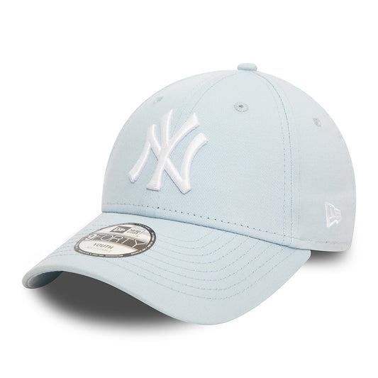 New Era Kids 9FORTY New York Yankees Baseball Cap - MLB League Essential - Baby Blue-White