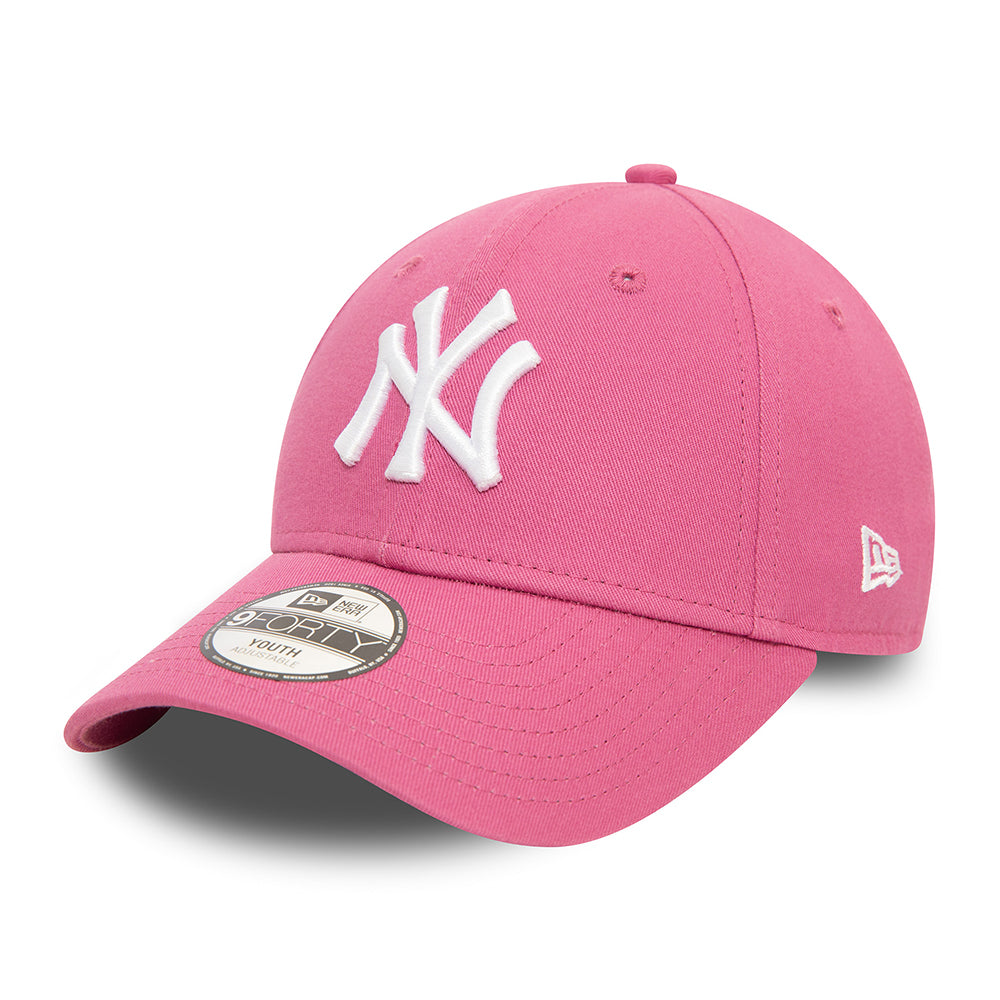 New Era Kids 9FORTY New York Yankees Baseball Cap - MLB League Essential - Mauve-White