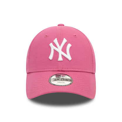 New Era Kids 9FORTY New York Yankees Baseball Cap - MLB League Essential - Mauve-White