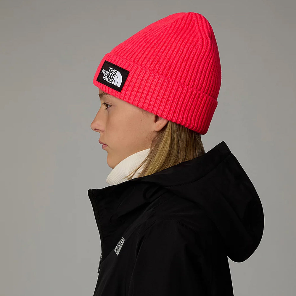 The North Face Hats Kids TNF Box Logo Cuffed Beanie Hat - Neon Pink