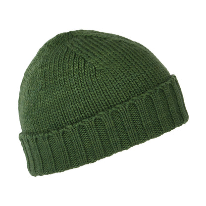 Kusan Merino Wool Fisherman Beanie Hat - Green