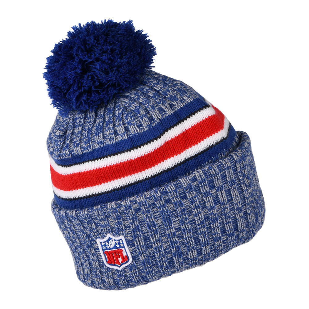 New Era Buffalo Bills Bobble Hat - NFL Sideline Sport Knit - Blue-Red