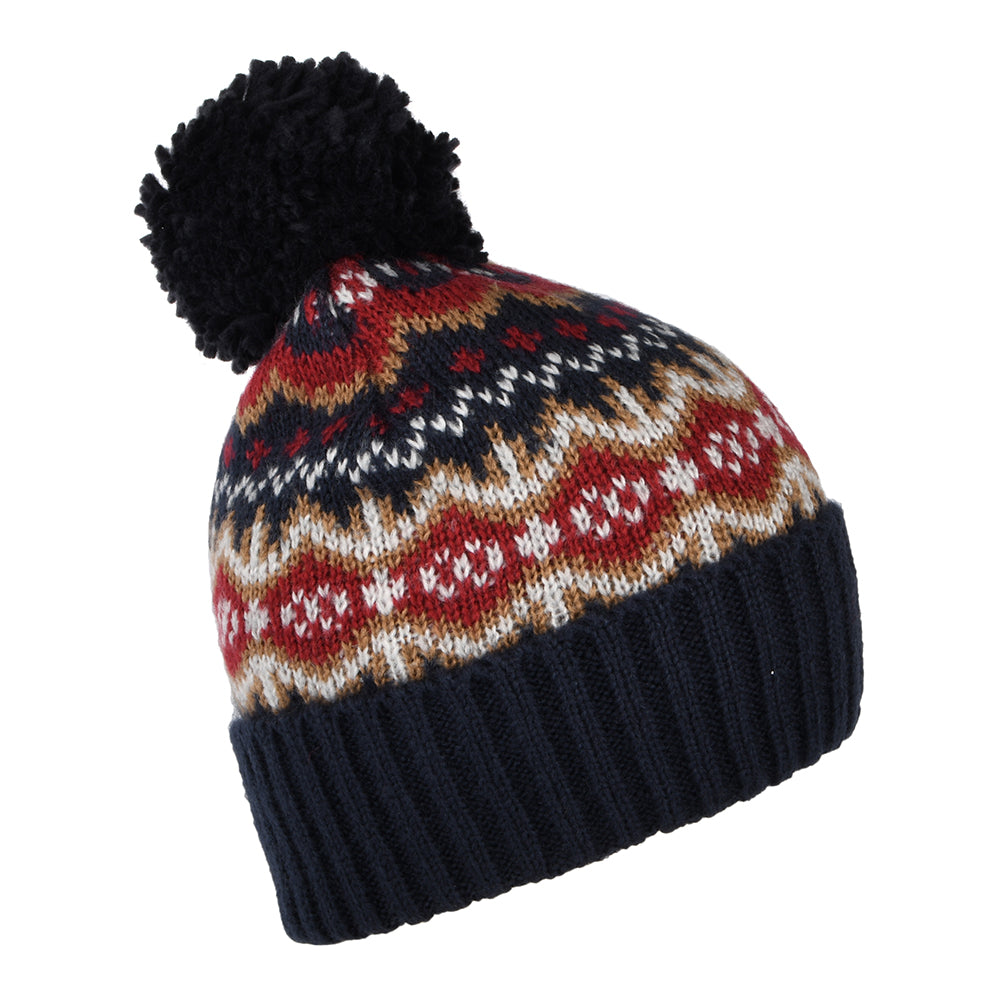 Barbour Hats Case Fair Isle Bobble Hat - Navy-Multi