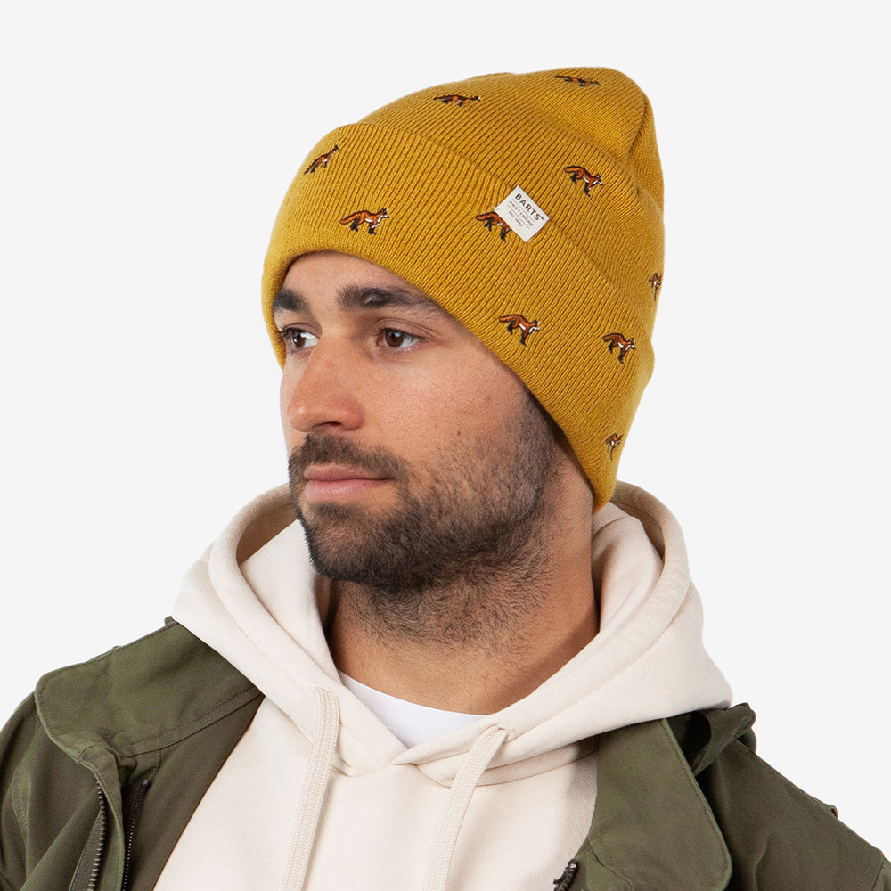 Barts Hats Vinson Fox Cuffed Beanie Hat - Ochre