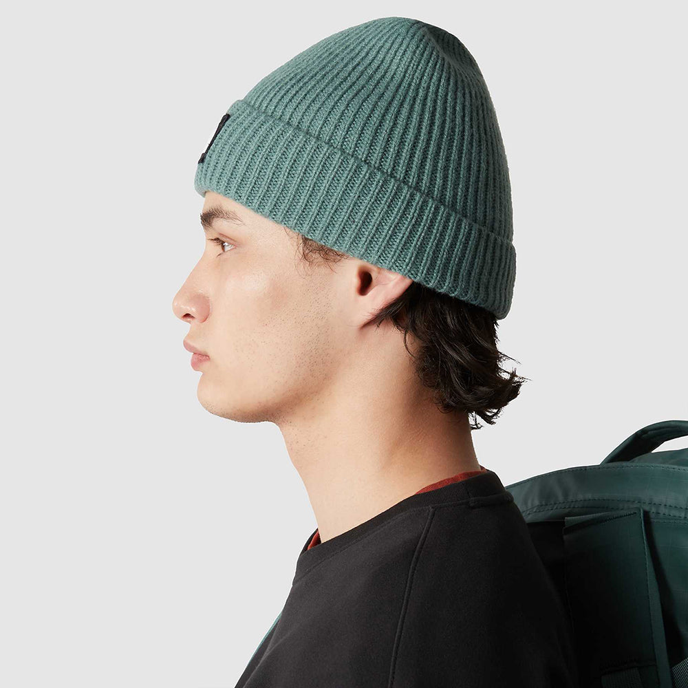 The North Face Hats TNF Logo Box Cuffed Fisherman Beanie Hat - Dark Sage