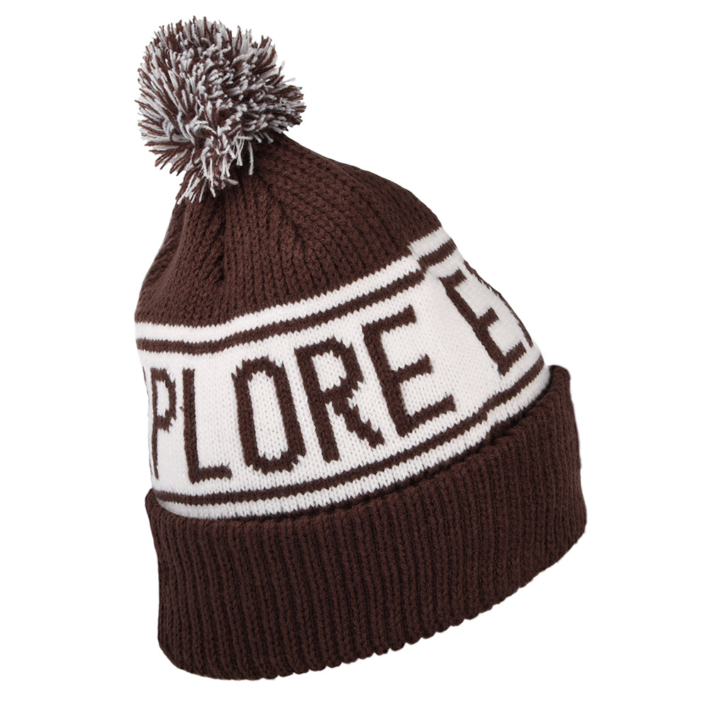 The North Face Hats Retro TNF Pom Bobble Hat - Brown-Off White