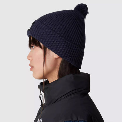 The North Face Hats Logo Box Pom Bobble Hat - Navy Blue