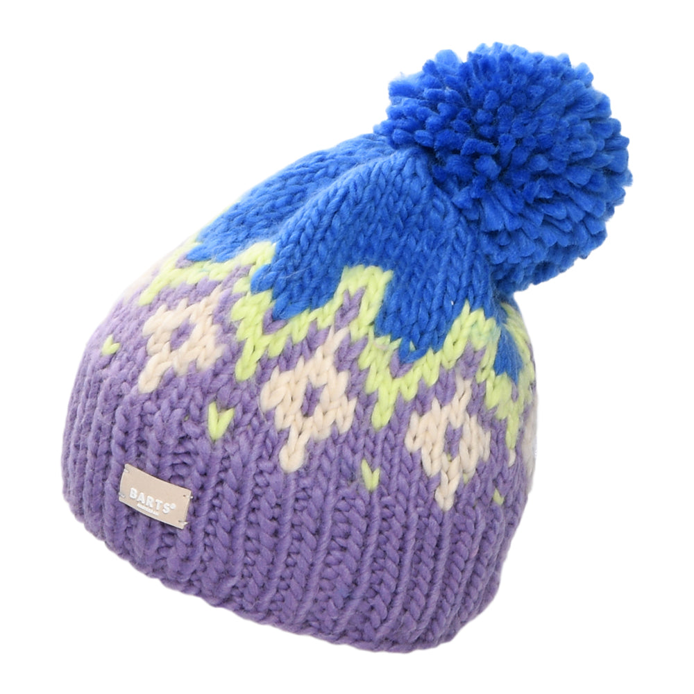 Barts Hats Curley Handknitted Bobble Hat - Violet-Blue