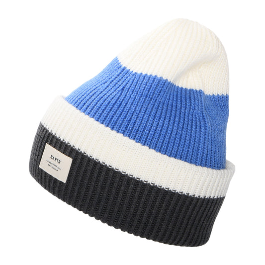 Barts Hats Ardem Beanie Hat - Blue-White-Charcoal