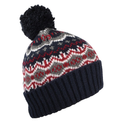 Barbour Hats Case Fair Isle Bobble Hat - Navy-Grey