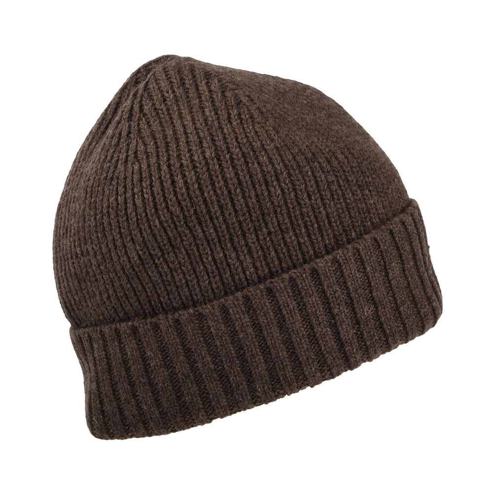 Barbour Hats Carlton Wool Blend Beanie Hat - Mid Brown