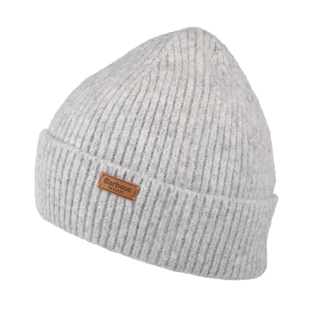 Barbour Hats Pendle Recycled Cuffed Beanie Hat - Light Grey