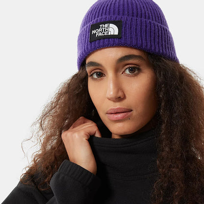 The North Face Hats TNF Logo Box Cuffed Fisherman Beanie Hat - Purple