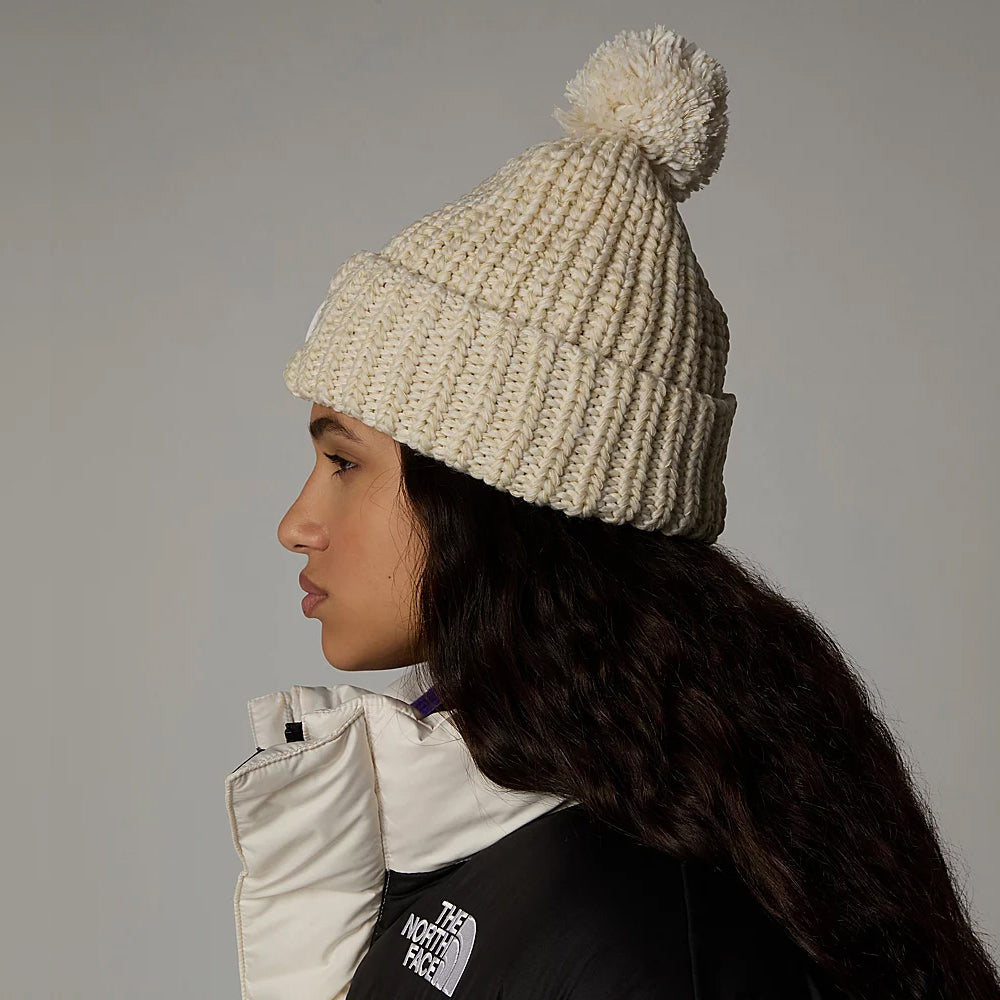 The North Face Hats Cozy Chunky Cabin Bobble Hat - Off White