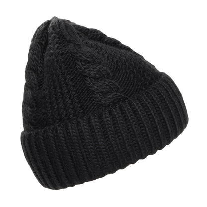 The North Face Hats Womens Oh Mega Cable Knit Cuffed Beanie Hat - Black