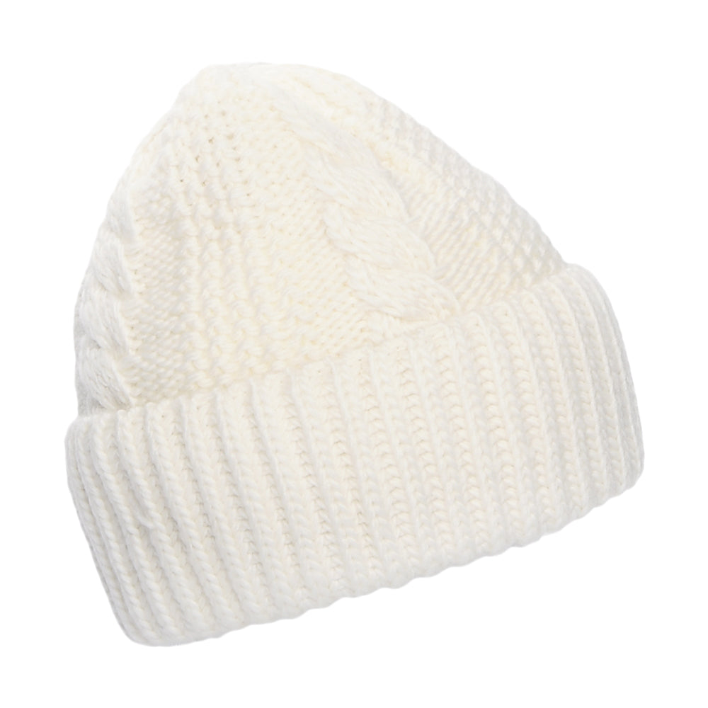 The North Face Hats Womens Oh Mega Cable Knit Cuffed Beanie Hat - Off White