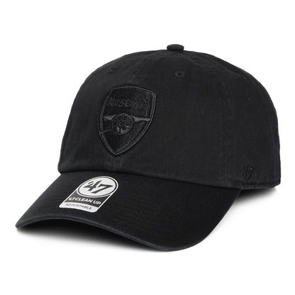 47 Brand Arsenal FC Baseball Cap - Clean Up - Black On Black