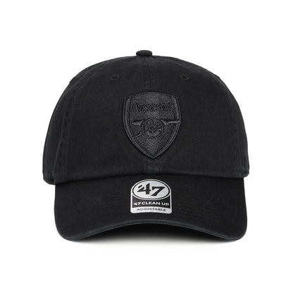 47 Brand Arsenal FC Baseball Cap - Clean Up - Black On Black