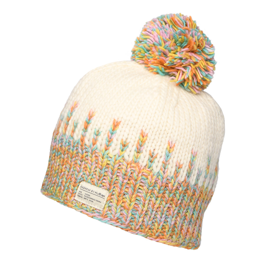 Kusan Stalagmite Moss Tarn Bobble Hat - White-Multi