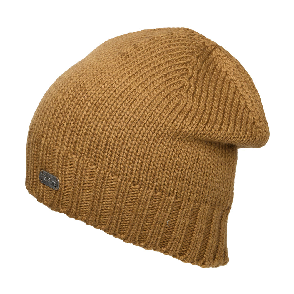 Kusan Merino Wool Fisherman Beanie Hat - Tan