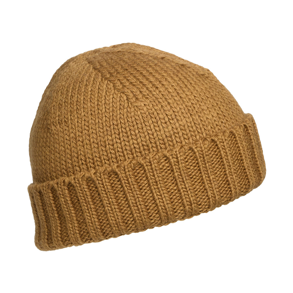 Kusan Merino Wool Fisherman Beanie Hat - Tan