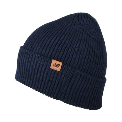 New Balance Hats Rib Knit Cuffed Beanie Hat - Navy Blue