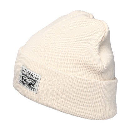 Levi's Hats Womens Backpatch Cotton Beanie Hat - Cream