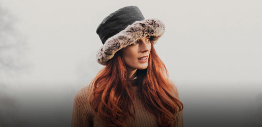 A woman wearing a winter hat