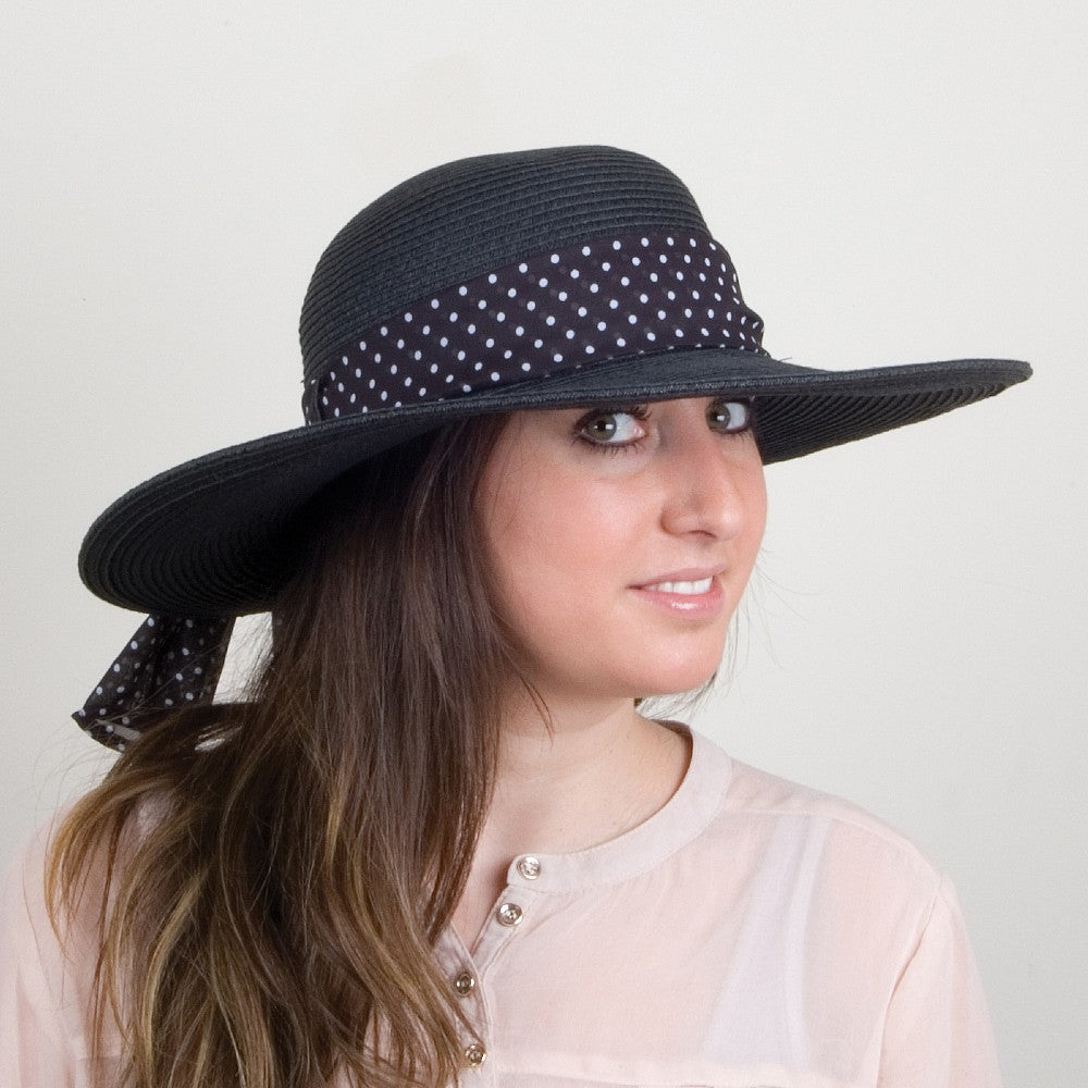 sur la tête Womens Beachside Sun Hat - Black