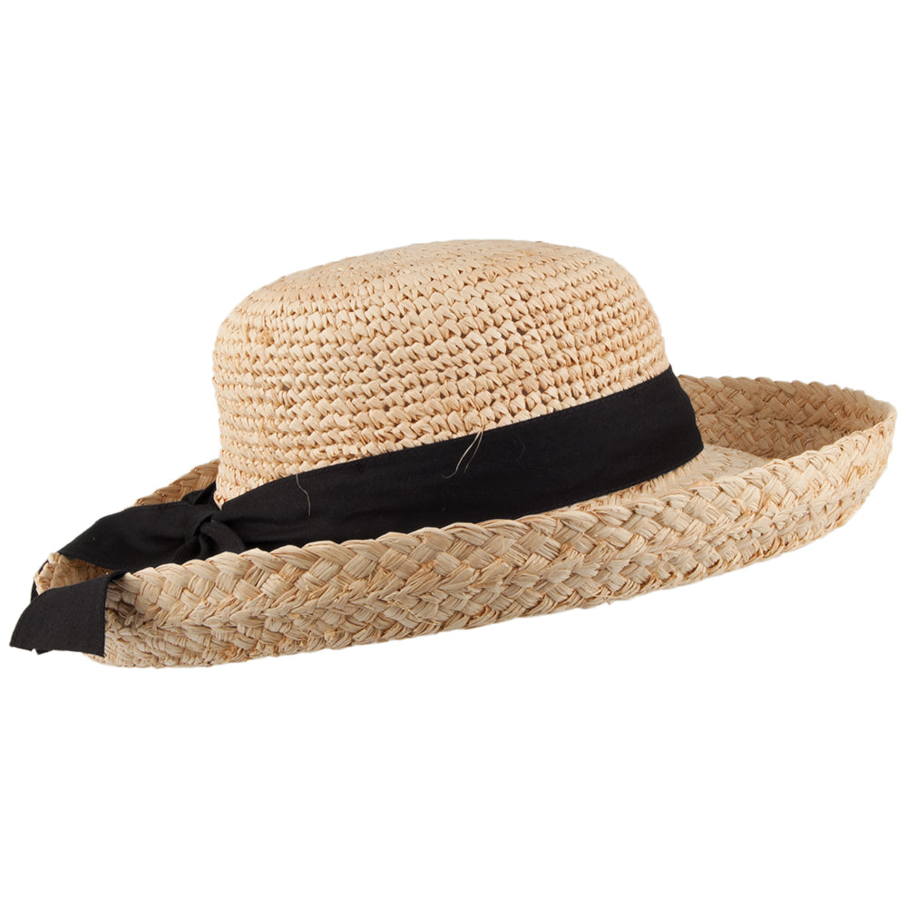 Scala Hats Crocheted Organic Raffia Straw Sun Hat - Natural