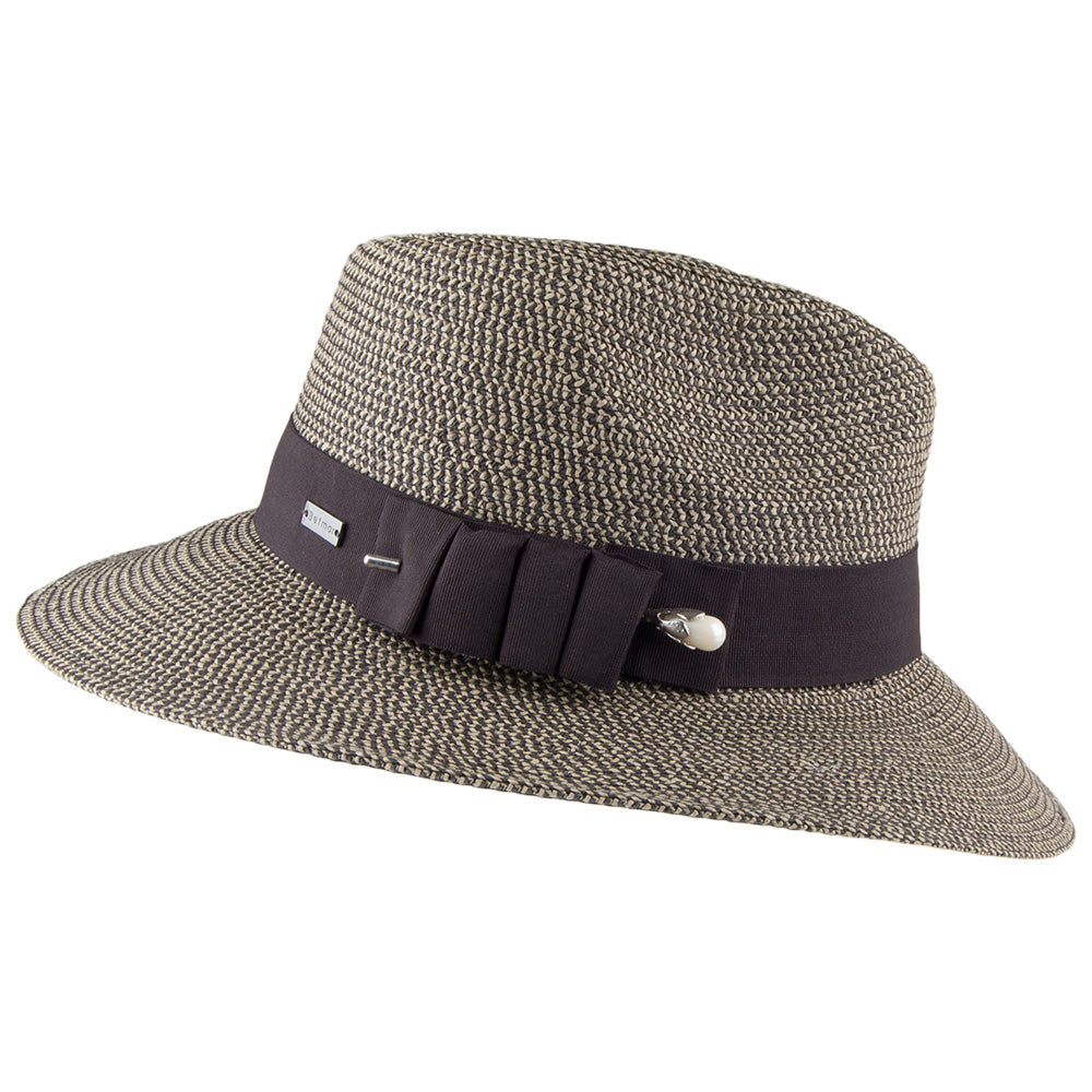 Betmar Hats Ellery Safari Fedora Hat - Brown Mix