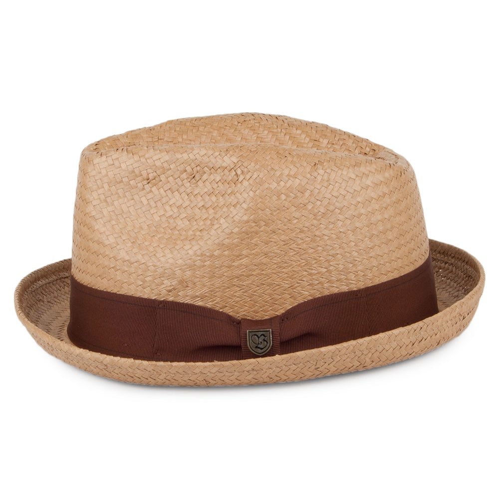 Brixton Hats Castor Straw Trilby Hat - Latte